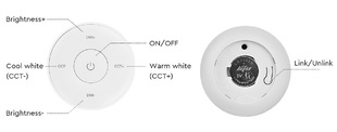RF ovladač Mi-Light K2-B pro jednobarevné a CCT LED | 2,4GHz | bateriový | černý |