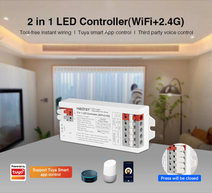 WiFi řídící jednotka 2v1 Mi-Light E2-WR pro bílé a CCT pásky |12V-24V |12A| TUYA | WIFI | PUSH |